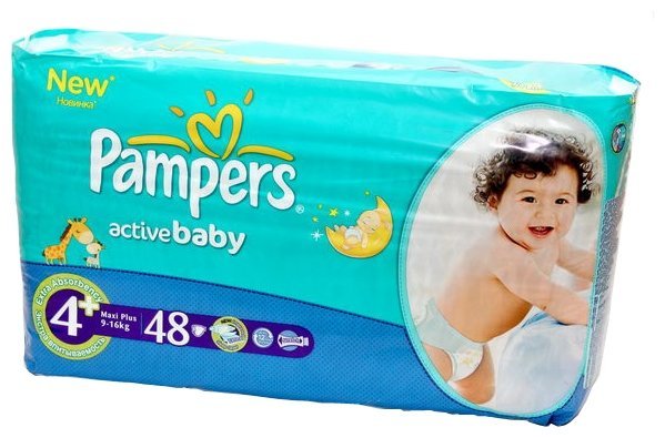 Отзывы Pampers подгузники Active Baby 4+ (9-16 кг) 48 шт.