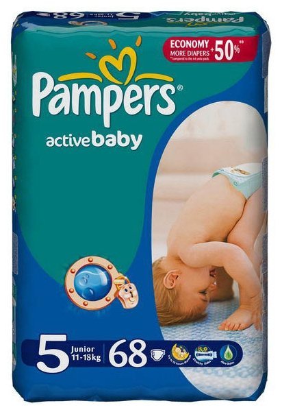 Отзывы Pampers подгузники Active Baby 5 (11-18 кг) 68 шт.