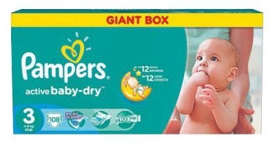 Отзывы Pampers подгузники Active Baby-Dry 3 (4-9 кг) 108 шт.