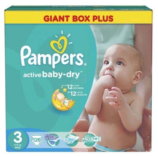 Отзывы Pampers подгузники Active Baby-Dry 3 (4-9 кг) 126 шт.