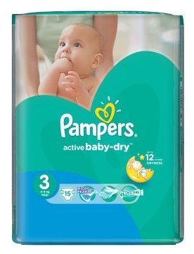 Отзывы Pampers подгузники Active Baby-Dry 3 (4-9 кг) 15 шт.