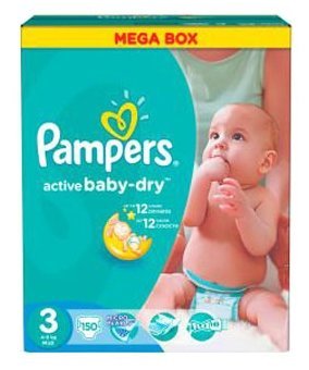 Отзывы Pampers подгузники Active Baby-Dry 3 (4-9 кг) 150 шт.