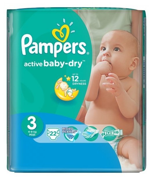 Отзывы Pampers подгузники Active Baby-Dry 3 (4-9 кг) 22 шт.