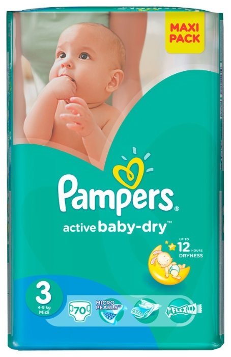 Отзывы Pampers подгузники Active Baby-Dry 3 (4-9 кг) 70 шт.