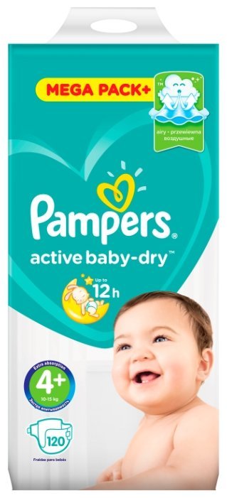 Отзывы Pampers подгузники Active Baby-Dry 4 (10-15 кг) 120 шт.