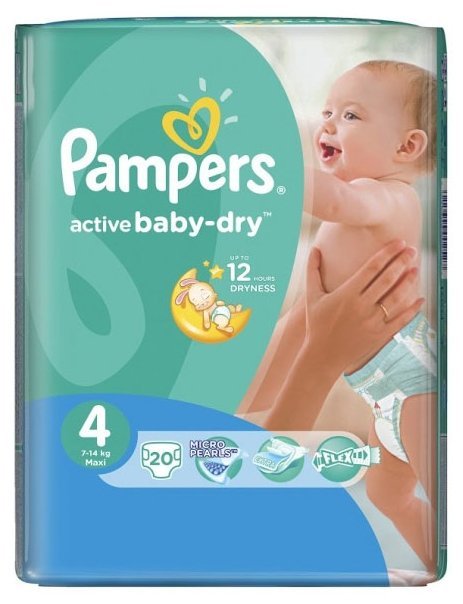 Отзывы Pampers подгузники Active Baby-Dry 4 (7-14 кг) 20 шт.