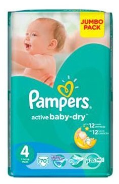 Отзывы Pampers подгузники Active Baby-Dry 4 (7-14 кг) 70 шт.