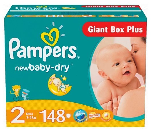 Отзывы Pampers подгузники New Baby-Dry 2 (3-6 кг) 148 шт.