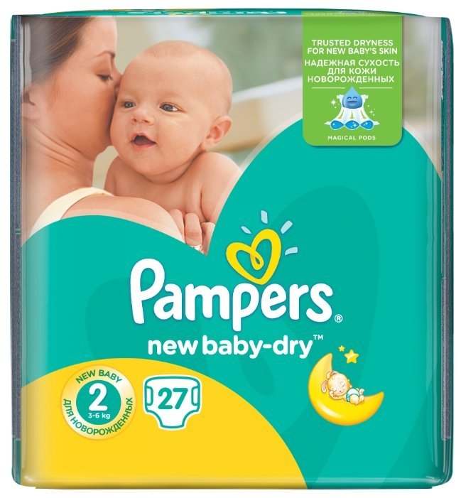 Отзывы Pampers подгузники New Baby-Dry 2 (3-6 кг) 27 шт.