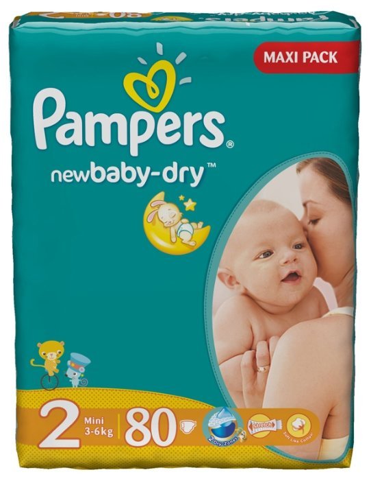 Отзывы Pampers подгузники New Baby-Dry 2 (3-6 кг) 80 шт.