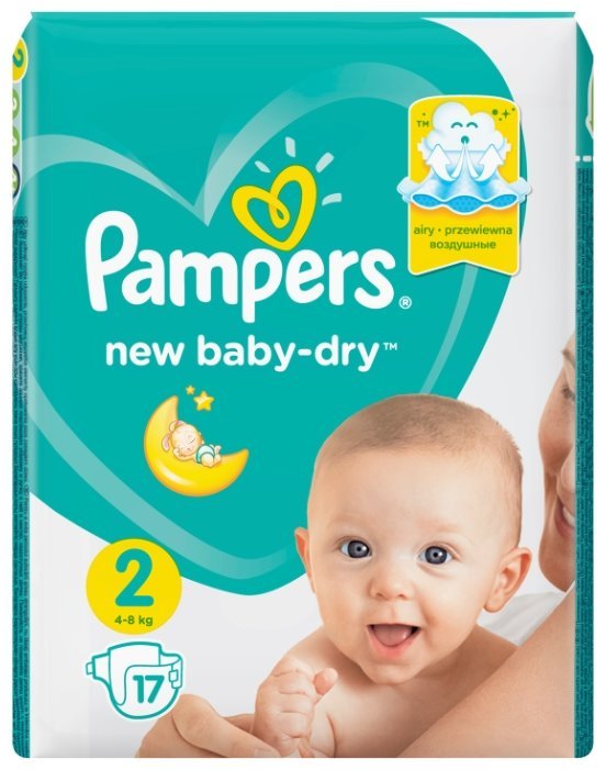 Отзывы Pampers подгузники New Baby Dry 2 (4-8 кг) 17 шт.