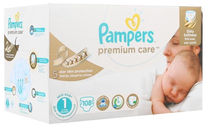 Отзывы Pampers подгузники Premium Care 1 (2-5 кг) 108 шт.