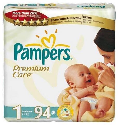 Отзывы Pampers подгузники Premium Care 1 (2-5 кг) 94 шт.