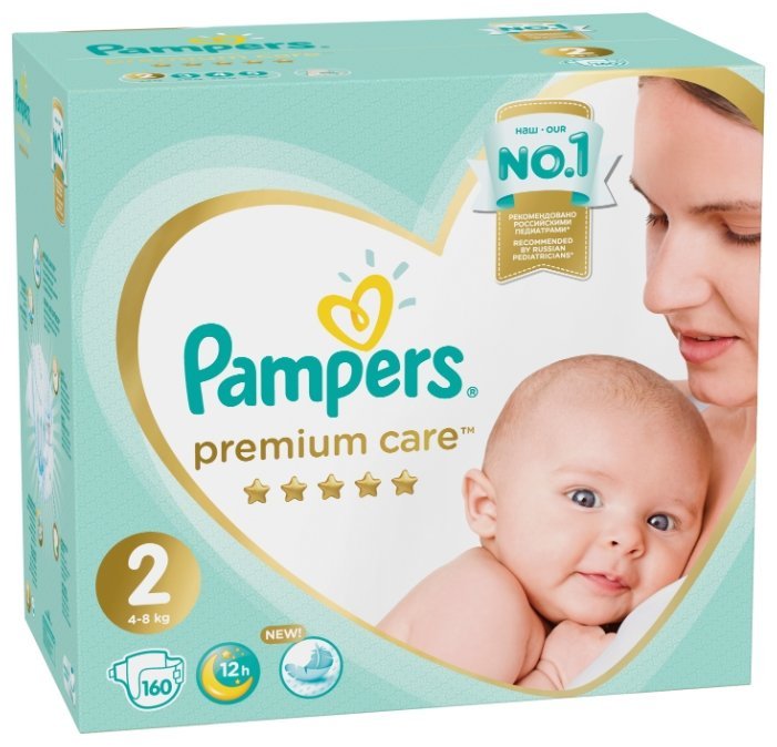 Отзывы Pampers подгузники Premium Care 2 (4-8 кг) 160 шт.