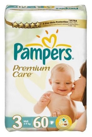 Отзывы Pampers подгузники Premium Care 3 (4-9 кг) 60 шт.