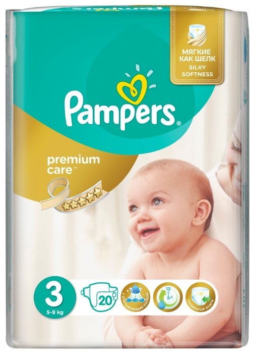 Отзывы Pampers подгузники Premium Care 3 (5-9 кг) 20 шт.