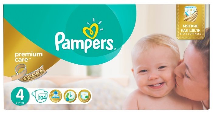 Отзывы Pampers подгузники Premium Care 4 (8-14 кг) 104 шт.