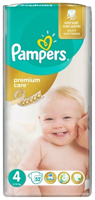 Отзывы Pampers подгузники Premium Care 4 (8-14 кг) 52 шт.