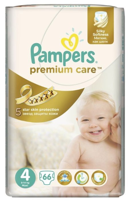 Отзывы Pampers подгузники Premium Care 4 (8-14 кг) 66 шт.