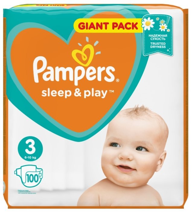 Отзывы Pampers подгузники Sleep&Play 3 (6-10 кг) 100 шт.