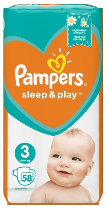 Отзывы Pampers подгузники Sleep&Play 3 (6-10 кг) 58 шт.