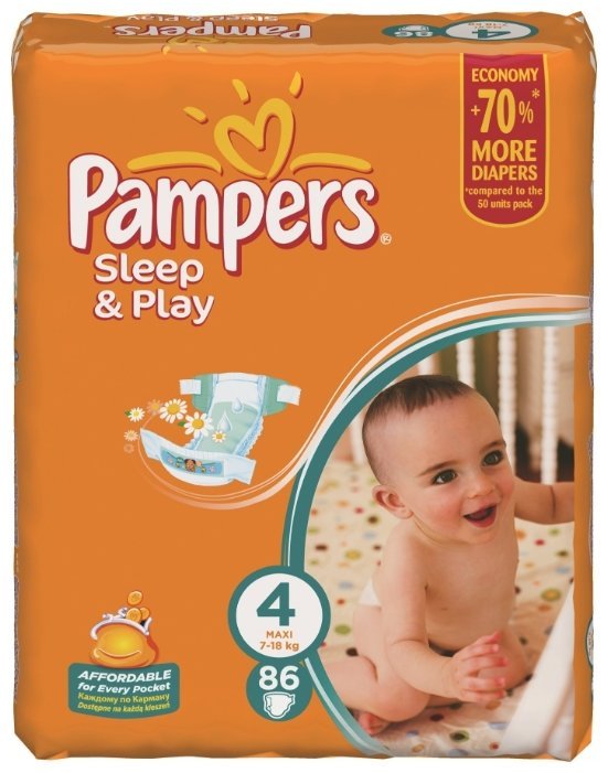 Отзывы Pampers подгузники Sleep&Play 4 (7-18 кг) 86 шт.