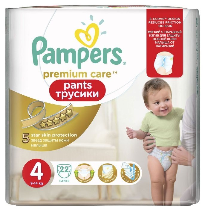 Отзывы Pampers Premium Care трусики 4 (9-14 кг) 22 шт.