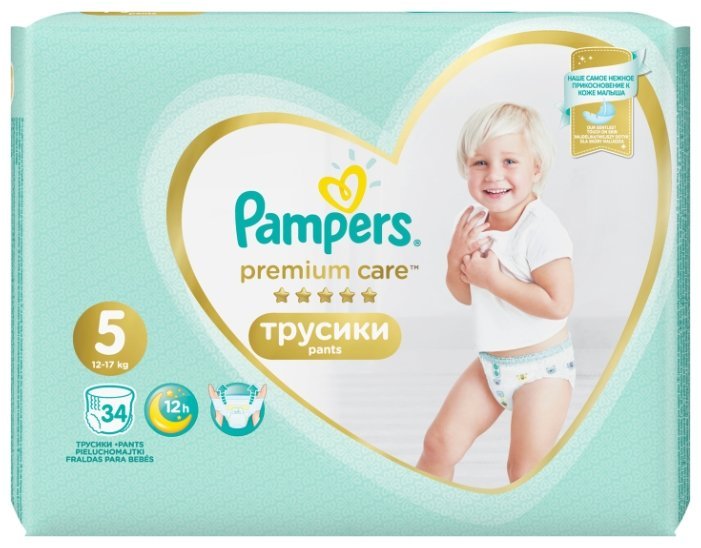 Отзывы Pampers Premium Care трусики 5 (12-17 кг) 34 шт.