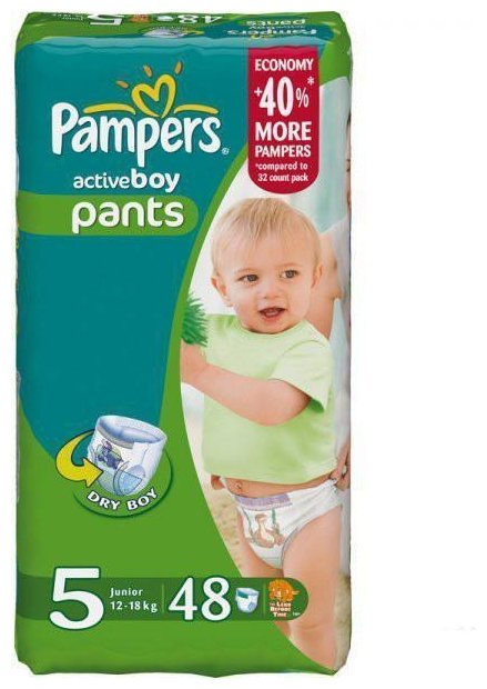 Отзывы Pampers трусики Active Boy 5 (12-18 кг) 48 шт.