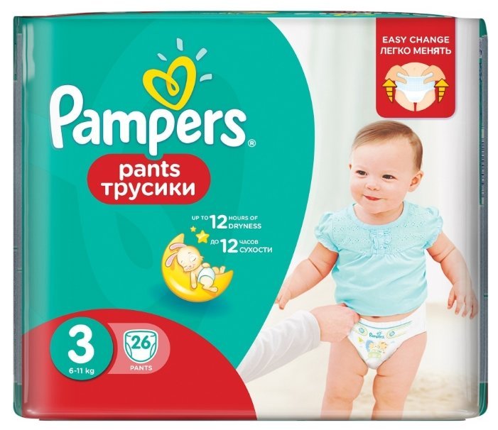 Отзывы Pampers трусики Pants 3 (6-11 кг) 26 шт.