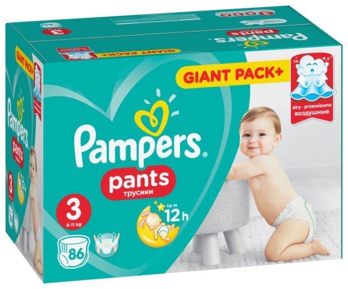 Отзывы Pampers трусики Pants 3 (6-11 кг) 86 шт.