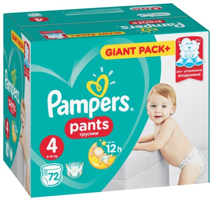 Отзывы Pampers трусики Pants 4 (9-15 кг) 72 шт.