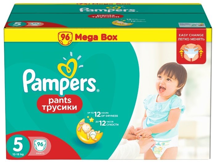 Отзывы Pampers трусики Pants 5 (12-18 кг) 96 шт.