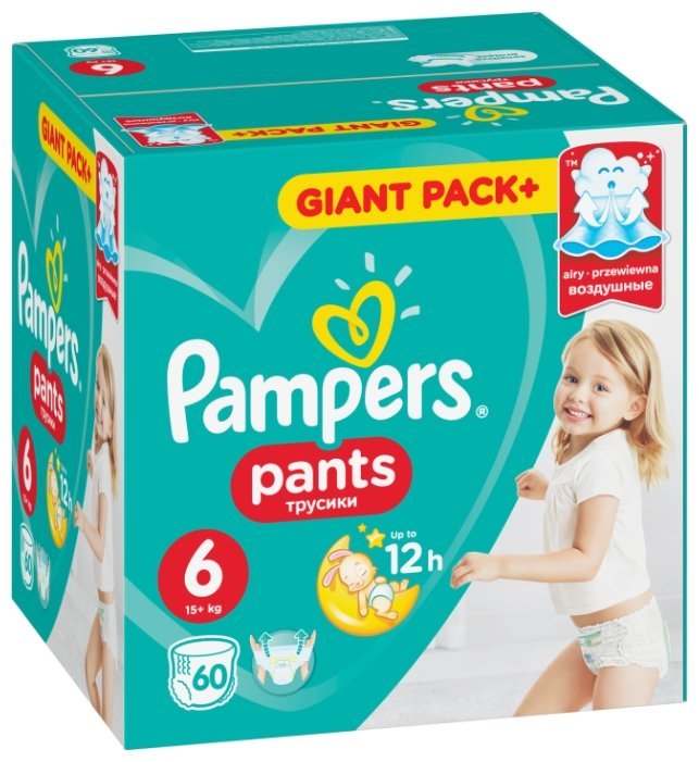 Отзывы Pampers трусики Pants 6 (15+ кг) 60 шт.