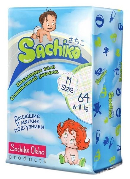 Отзывы Sachiko подгузники М (6-11 кг) 64 шт.