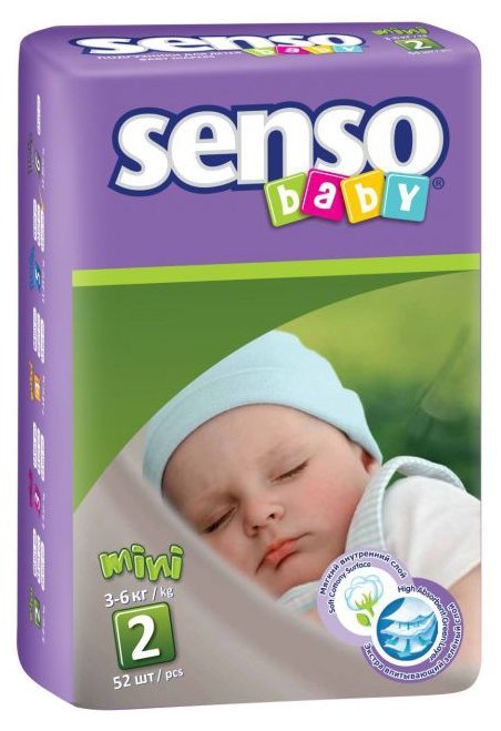 Отзывы Senso baby подгузники 2 (3-6 кг) 52 шт.