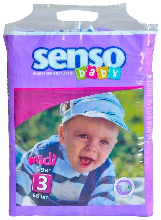 Отзывы Senso baby подгузники 3 (4-9 кг) 66 шт.