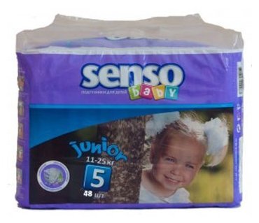 Отзывы Senso baby подгузники 5 (11-25 кг) 48 шт.