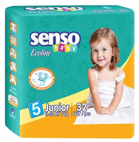 Отзывы Senso baby подгузники Ecoline 5 (11-25 кг) 32 шт.