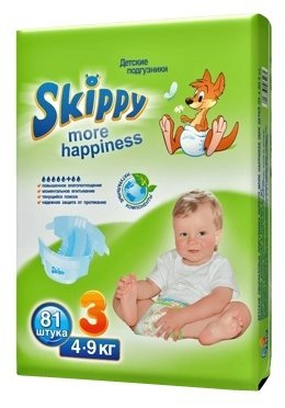 Отзывы Skippy подгузники More Happiness 3 (4-9 кг) 81 шт.