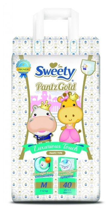 Отзывы Sweety трусики Gold M (7-12 кг) 40 шт.