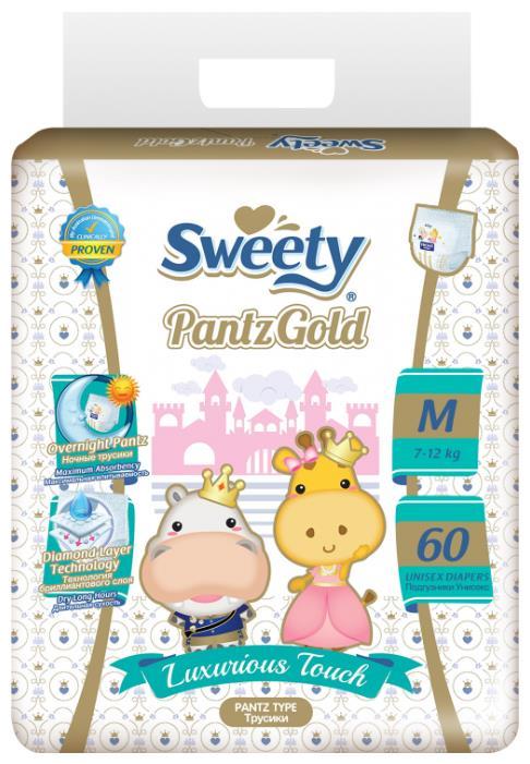 Отзывы Sweety трусики Gold M (7-12 кг) 60 шт.