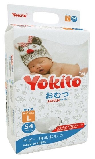 Отзывы Yokito подгузники L (9-13 кг) 54 шт.