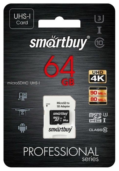 Отзывы SmartBuy Professional microSDXC Class 10 UHS-I U3 + SD adapter