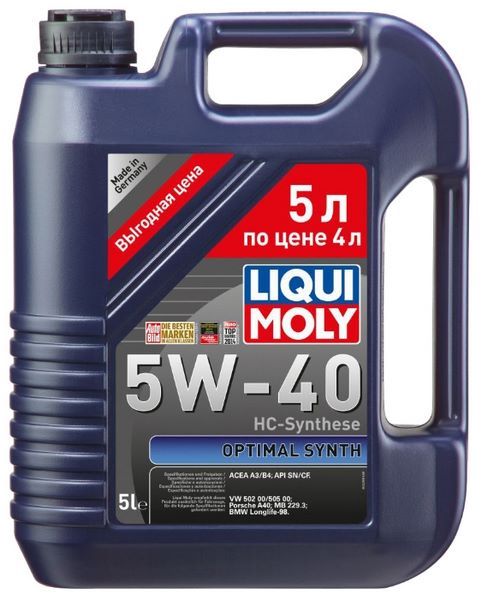 Отзывы LIQUI MOLY Optimal Synth 5W-40 5 л