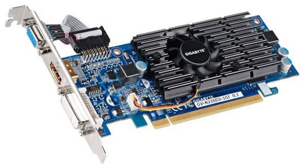 Отзывы GIGABYTE GeForce 210 590Mhz PCI-E 2.0 1024Mb 1200Mhz 64 bit DVI HDMI HDCP