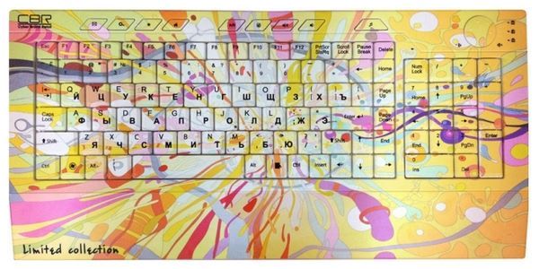 Отзывы CBR Picture Keyboard Splashes Yellow-Pink USB