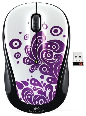 Отзывы Logitech Wireless Mouse M325 purple swirls Black USB