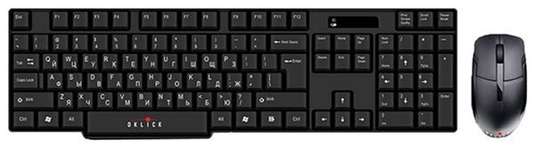 Отзывы Oklick 200 M Wireless Keyboard and Optical Mouse Black USB