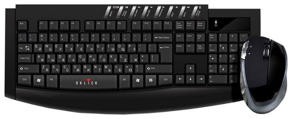 Отзывы Oklick 230 M Wireless Keyboard and Optical Mouse Black USB